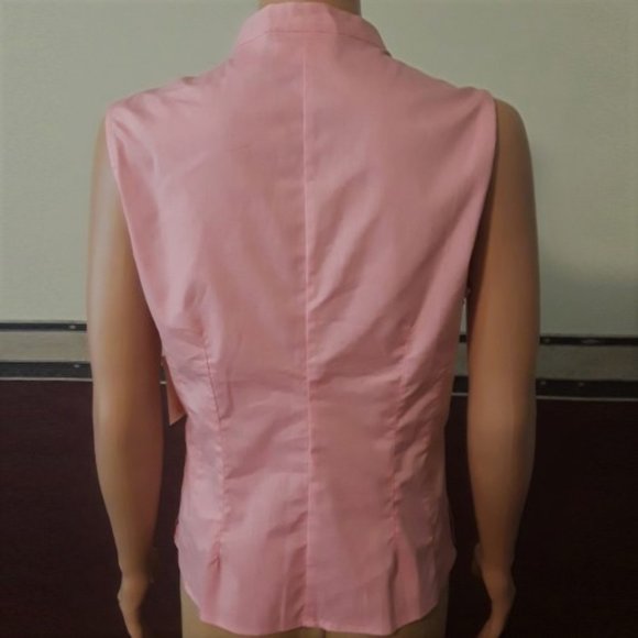 Worthington Creamy Pink Sleeveless Button Down Shirt Size 8 NWT - Picture 3 of 5